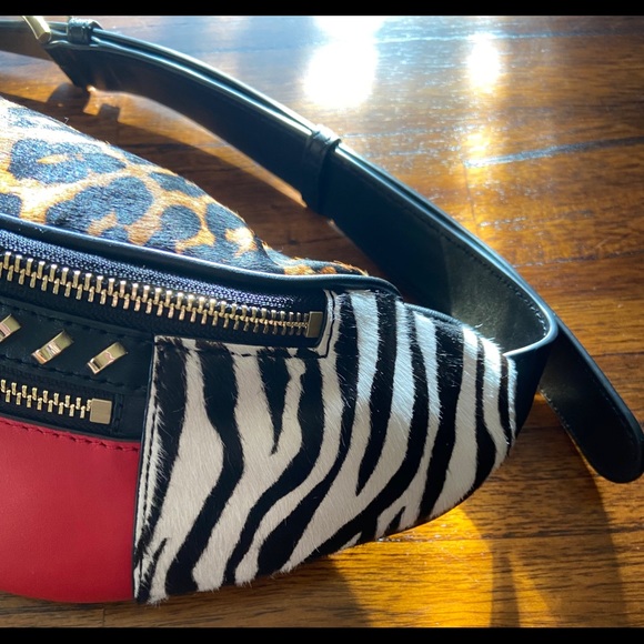 ✅ MICHAEL KORS, MK Leather Fur Chain Belt Bag NEW - Picture 7 of 8